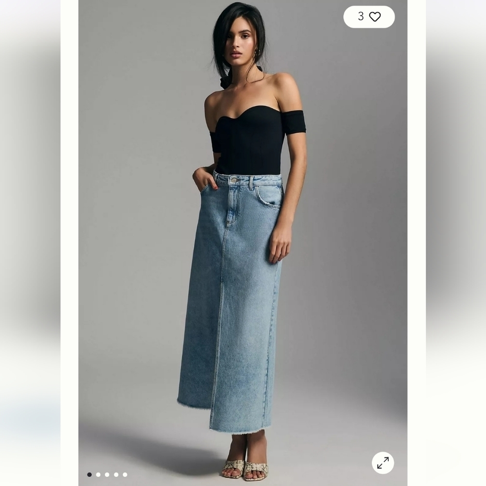 Pilcro NWTs The Madi Front-Slit Denim Skirt